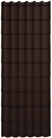 Tipuri de acoperis - Panou Țiglă Metalică Novatik Practik Active - Maro Ciocolatiu (RAL 8017) Mat, 0.50 mm, 3255 × 1200 mm, 3.906 mp