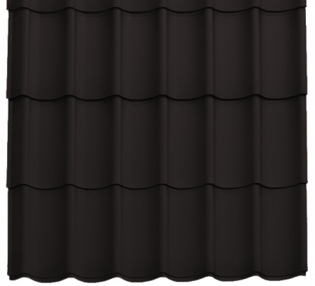 Tipuri de acoperis - Panou Țiglă Metalică Novatik Practik Active - Maro Închis (RAL 8019) Mat, 0.50 mm, 1155 × 1200 mm, 1.386 mp