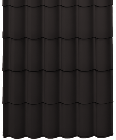 Tipuri de acoperis - Panou Țiglă Metalică Novatik Practik Active - Maro Închis (RAL 8019) Mat, 0.50 mm, 1505 × 1200 mm, 1.806 mp