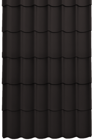 Tipuri de acoperis - Panou Țiglă Metalică Novatik Practik Active - Maro Închis (RAL 8019) Mat, 0.50 mm, 1855 × 1200 mm, 2.226 mp