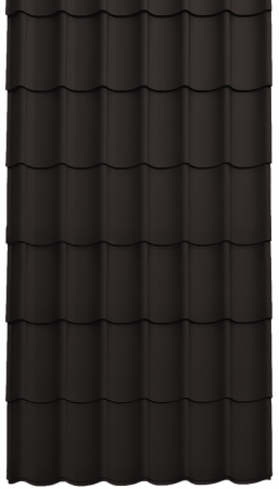 Tipuri de acoperis - Panou Țiglă Metalică Novatik Practik Active - Maro Închis (RAL 8019) Mat, 0.50 mm, 2205 × 1200 mm, 2.646 mp