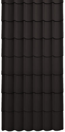 Tipuri de acoperis - Panou Țiglă Metalică Novatik Practik Active - Maro Închis (RAL 8019) Mat, 0.50 mm, 2555 × 1200 mm, 3.066 mp