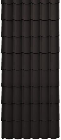 Tipuri de acoperis - Panou Țiglă Metalică Novatik Practik Active - Maro Închis (RAL 8019) Mat, 0.50 mm, 2905 × 1200 mm, 3.486 mp