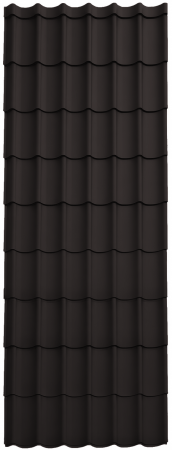 Tipuri de acoperis - Panou Țiglă Metalică Novatik Practik Active - Maro Închis (RAL 8019) Mat, 0.50 mm, 3255 × 1200 mm, 3.906 mp