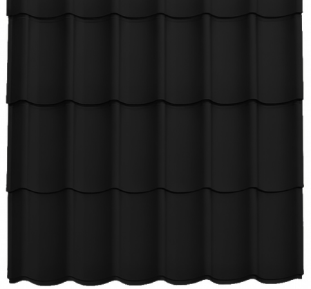 Tipuri de acoperis - Panou Țiglă Metalică Novatik Practik Active - Negru (RAL 9005) Mat, 0.50 mm, 1155 × 1200 mm, 1.386 mp