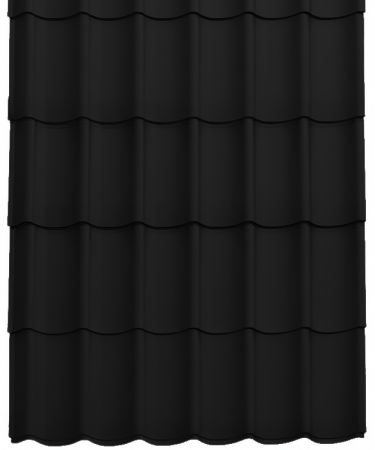 Tipuri de acoperis - Panou Țiglă Metalică Novatik Practik Active - Negru (RAL 9005) Mat, 0.50 mm, 1505 × 1200 mm, 1.806 mp