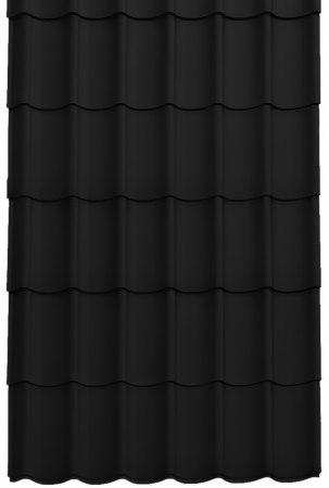 Tipuri de acoperis - Panou Țiglă Metalică Novatik Practik Active - Negru (RAL 9005) Mat, 0.50 mm, 1855 × 1200 mm, 2.226 mp