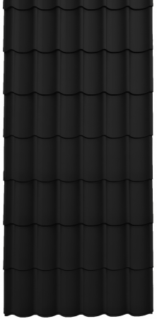 Tipuri de acoperis - Panou Țiglă Metalică Novatik Practik Active - Negru (RAL 9005) Mat, 0.50 mm, 2555 × 1200 mm, 3.066 mp