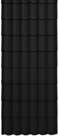 Tipuri de acoperis - Panou Țiglă Metalică Novatik Practik Active - Negru (RAL 9005) Mat, 0.50 mm, 2905 × 1200 mm, 3.486 mp