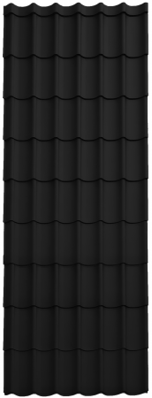 Acoperisuri tigla metalica - Panou Țiglă Metalică Novatik Practik Active - Negru (RAL 9005) Mat, 0.50 mm, 3255 × 1200 mm, 3.906 mp