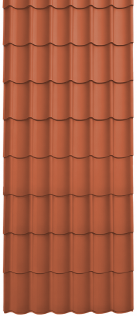 Acoperisuri tigla metalica - Panou Țiglă Metalică Novatik Practik Active - Rosu Cărămiziu (RAL 8004) Mat, 0.50 mm, 2905 × 1200 mm, 3.486 mp