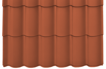 Acoperisuri tigla metalica - Panou Țiglă Metalică Novatik Practik Active - Rosu Cărămiziu (RAL 8004) Mat, 0.50 mm, 805 × 1200 mm, 0.966 mp