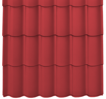 Acoperisuri tigla metalica - Panou Țiglă Metalică Novatik Practik Active - Rosu Maroniu (RAL 3009) Mat, 0.50 mm, 1155 × 1200 mm, 1.386 mp