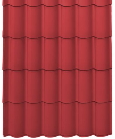 Acoperisuri tigla metalica - Panou Țiglă Metalică Novatik Practik Active - Rosu Maroniu (RAL 3009) Mat, 0.50 mm, 1505 × 1200 mm, 1.806 mp