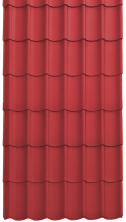 Acoperisuri tigla metalica - Panou Țiglă Metalică Novatik Practik Active - Rosu Maroniu (RAL 3009) Mat, 0.50 mm, 2205 × 1200 mm, 2.646 mp