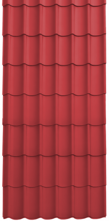 Acoperisuri tigla metalica - Panou Țiglă Metalică Novatik Practik Active - Rosu Maroniu (RAL 3009) Mat, 0.50 mm, 2555 × 1200 mm, 3.066 mp