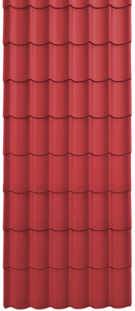 Acoperisuri tigla metalica - Panou Țiglă Metalică Novatik Practik Active - Rosu Maroniu (RAL 3009) Mat, 0.50 mm, 2905 × 1200 mm, 3.486 mp