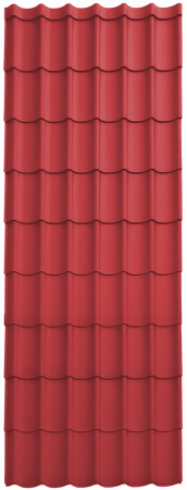 Acoperisuri tigla metalica - Panou Țiglă Metalică Novatik Practik Active - Rosu Maroniu (RAL 3009) Mat, 0.50 mm, 3255 × 1200 mm, 3.906 mp