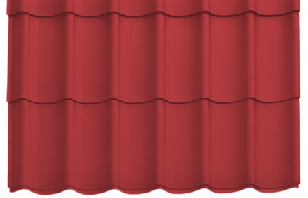 Acoperisuri tigla metalica - Panou Țiglă Metalică Novatik Practik Active - Rosu Maroniu (RAL 3009) Mat, 0.50 mm, 805 × 1200 mm, 0.966 mp