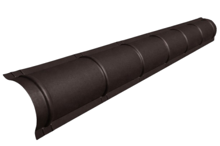 Accesorii acoperis tigla metalica - Profil Coama Semirotunda, Novatik, Practick, Maro Inchis (RAL 8019) MAT, 0.50 mm, 2000 mm