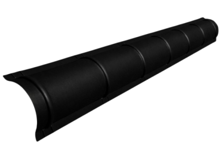 Accesorii acoperis tigla metalica - Profil Coama Semirotunda, Novatik, Practick, Negru (RAL 9005) MAT, 0.50 mm, 2000 mm