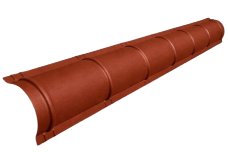 Accesorii acoperis tigla metalica - Profil Coama Semirotunda, Novatik, Practick, Rosu Caramiziu (RAL 8004) MAT, 0.50 mm, 2000 mm