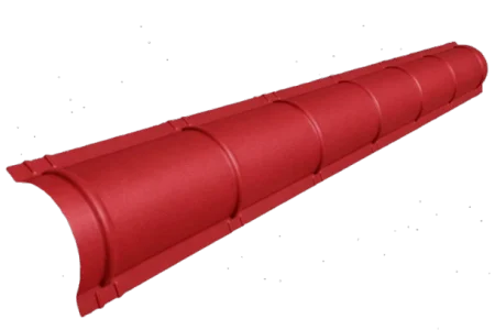 Accesorii acoperis tigla metalica - Profil Coama Semirotunda, Novatik, Practick, Rosu Maroniu (RAL 3009) MAT, 0.50 mm, 2000 mm