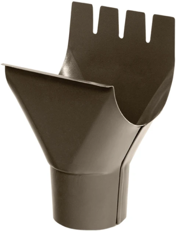 Diam. 125 mm x 90 mm - Racord Jgheab-Burlan, Bilka, RAL 8019 (Maro Inchis), 125/90 mm