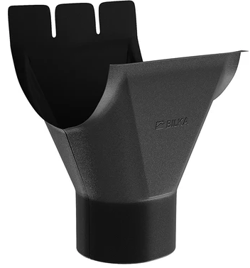 Diam. 125 mm x 90 mm - Racord Jgheab-Burlan, Bilka, RAL 9005 (Negru) MAT, 125/90 mm