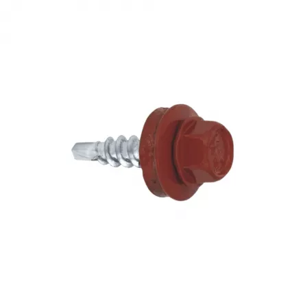 Suruburi Acoperis - Suruburi Autoforante 4.8 x 19, Klimas, Rosu Oxid (RAL 3009), 250 buc/cutie