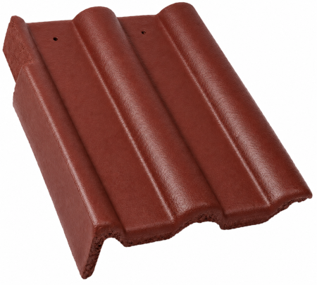 Accesorii acoperis tigla beton - Tigla Alpina Clasic Laterala Stanga Protector, Bramac, Brun Roscat Inchis