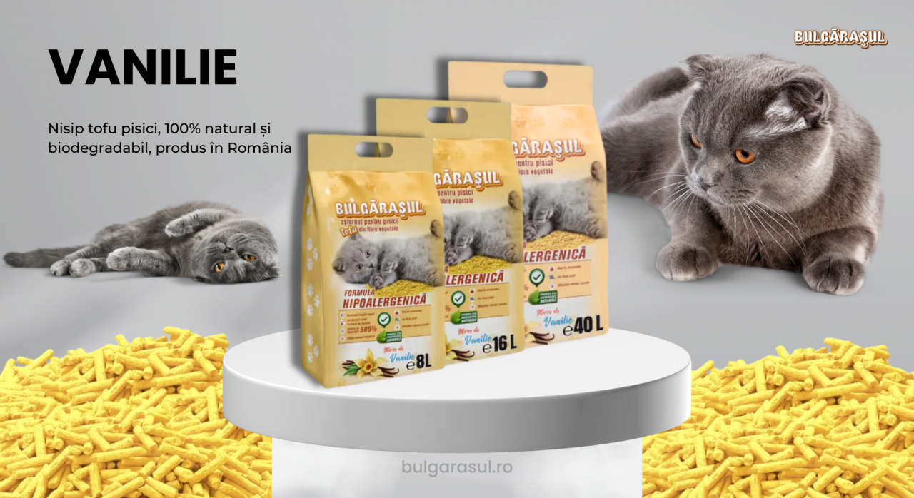 Nisip Tofu Pisici cu Vanilie – Așternut Igienic [2]