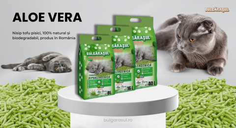 Nisip Tofu Pisici cu Aloe Vera – Așternut Igienic [1]