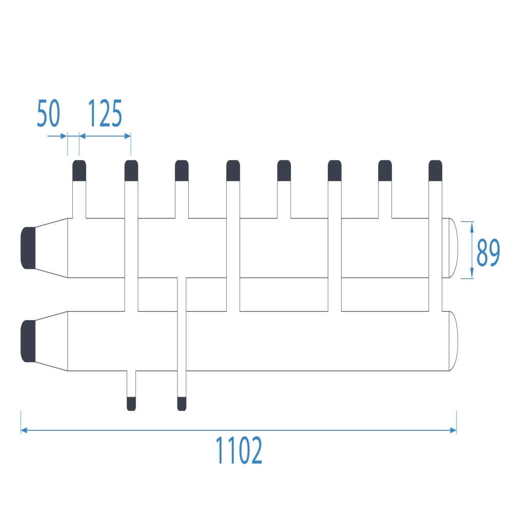 Colector distribuitor ECOTECH C4CD/125 cu 4 circuite [3]