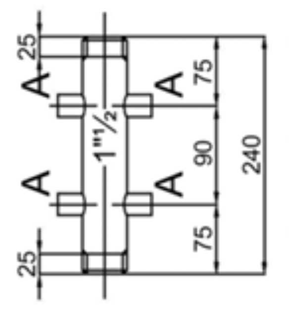 Distribuitor pentru apa din otel inoxidabil cu 2+2 iesiri [2]