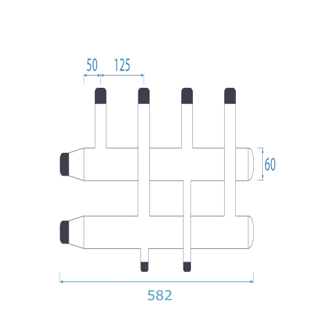 Colector distribuitor ECOTECH C2CD/125 cu 2 circuite [2]