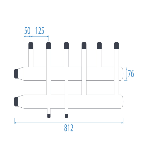 Colector distribuitor ECOTECH C3CD/125 cu 3 circuite [2]