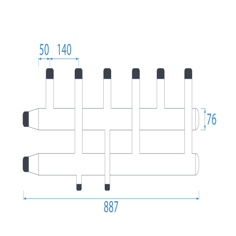 Colector distribuitor ECOTECH C3CD/140 cu 3 circuite [2]