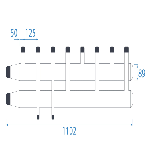 Colector distribuitor ECOTECH C4CD/125 cu 4 circuite [2]
