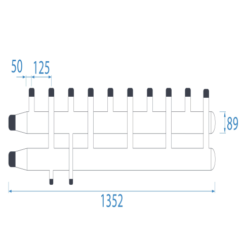 Colector distribuitor ECOTECH C5CD/125 cu 5 circuite [2]