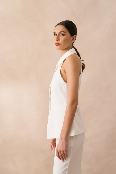 Vesta alba cu nasturi mari [4]