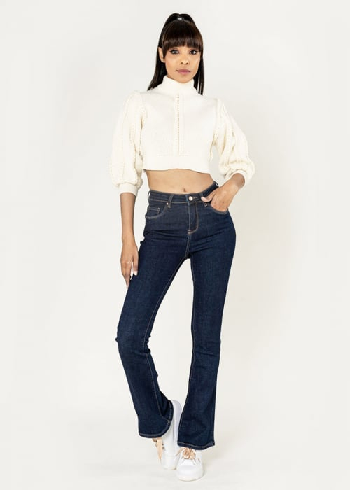 Blugi evazati indigo [4]