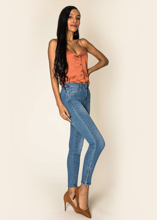 Blugi skinny Nina Carter – Albastru clasic [3]