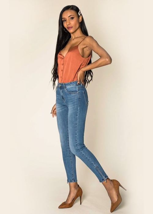 Blugi skinny Nina Carter – Albastru clasic [1]