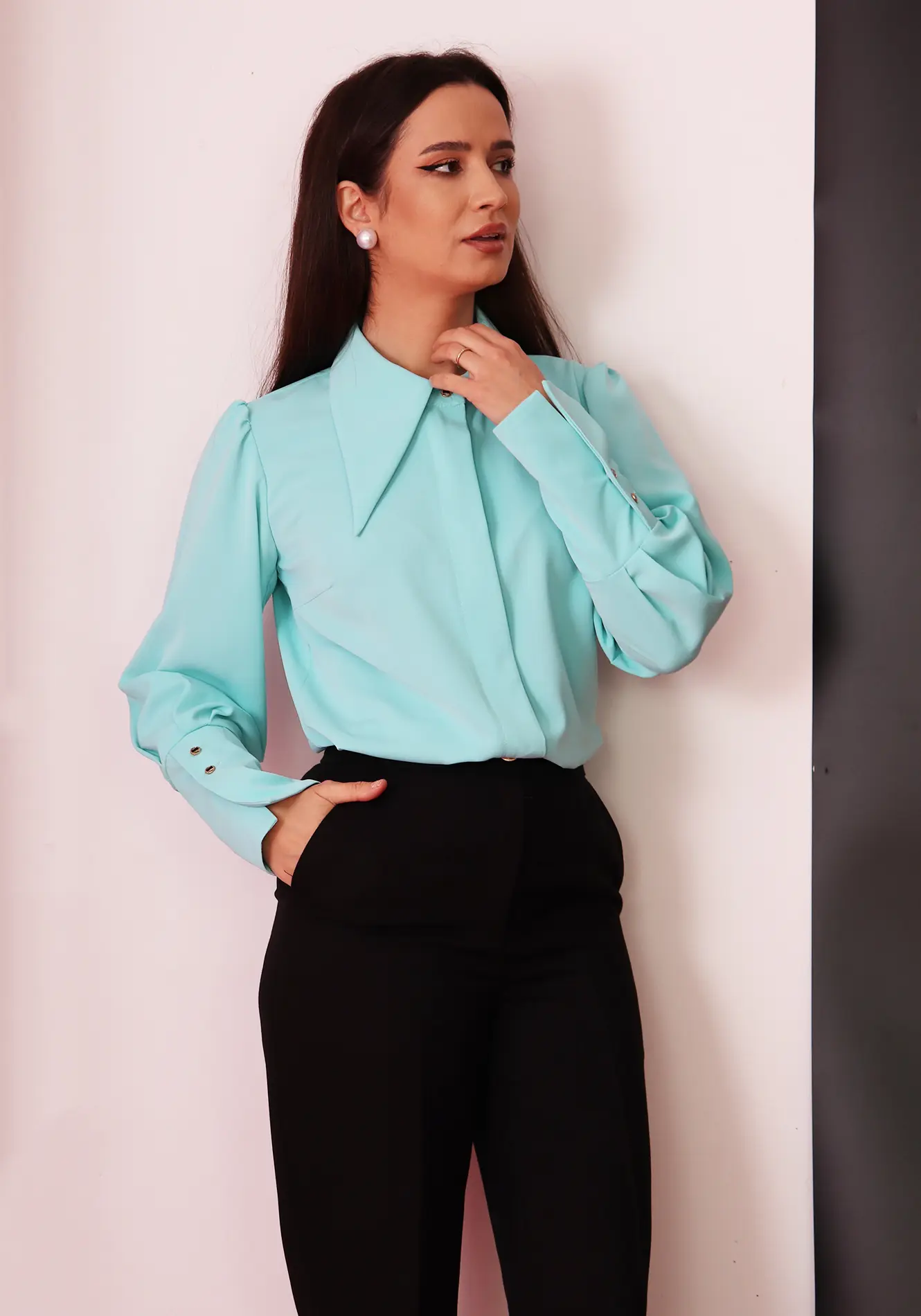 Camasa eleganta turcoaz [2]