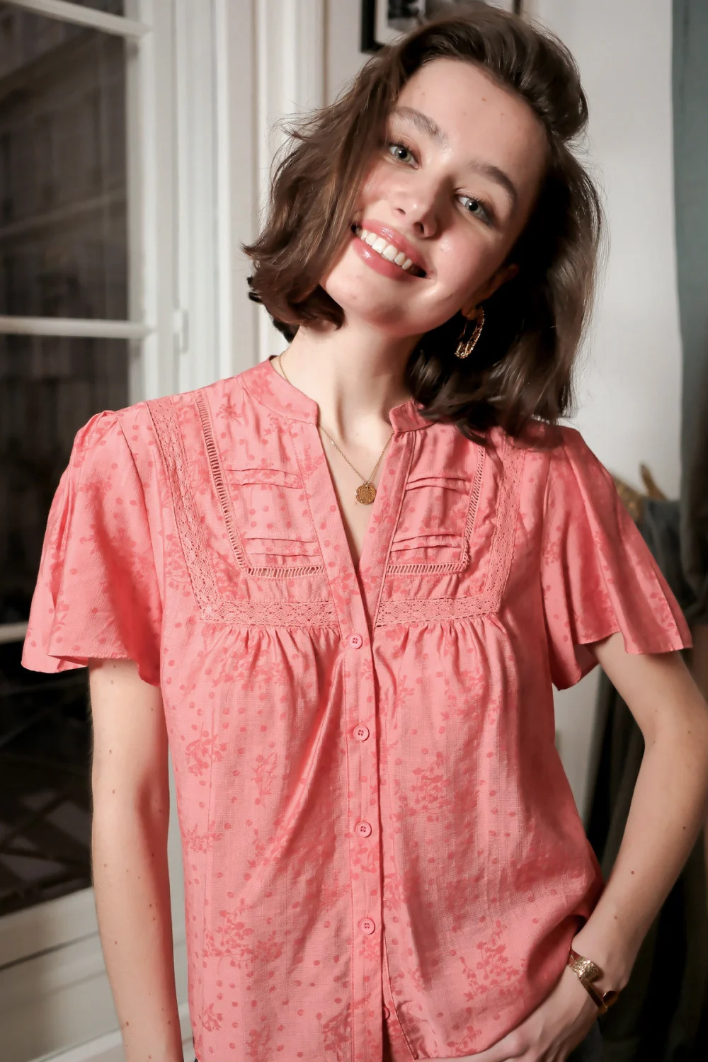 Camasa roz cu maneca scurta [3]