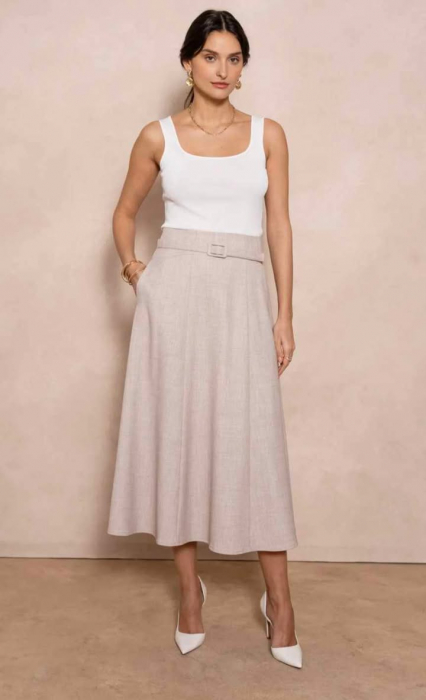 Fusta midi in clos cu buzunare [2]