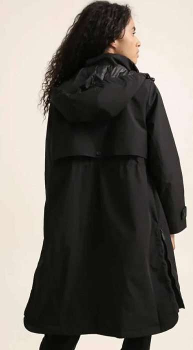 Geacă dama lungă neagra casual-elegantă [3]