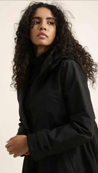 Geacă dama lungă neagra casual-elegantă [4]