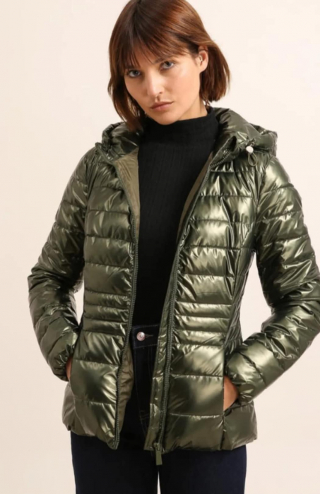 Geaca impermeabila de tranzitie, verde metalic [2]